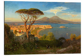 Print på aluminium View of the Bay of Naples and Mount Vesuvius