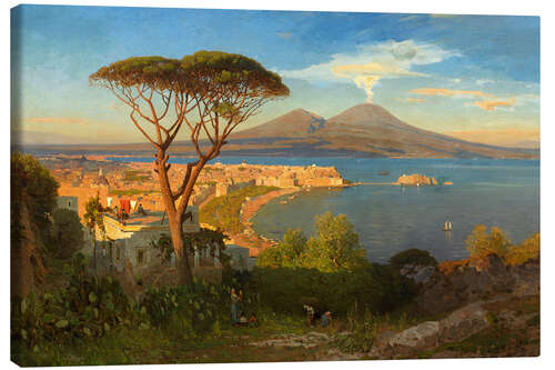 Canvastavla View of the Bay of Naples and Mount Vesuvius