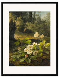 Plakat artystyczny premium w ramie Christmas Roses in the Forest, Pauline Halm, 1842