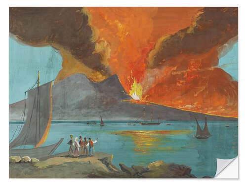 Selvklæbende plakat Vesuvius, Eruption 1828