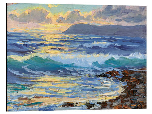 Cuadro de aluminio Breaking Waves at Sunset