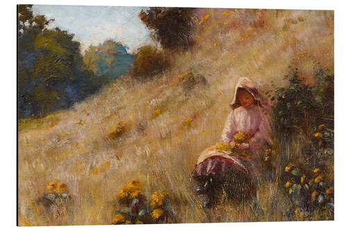 Aluminiumtavla Girls in the Summer Meadow