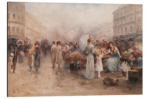 Stampa su alluminio Flower Market, 1890