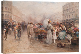 Lærredsbillede Flower Market, 1890