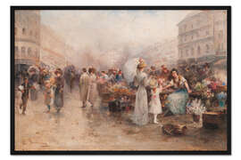 Gerahmter Kunstdruck Blumenmarkt, 1890