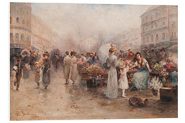 Foam board print Flower Market, 1890