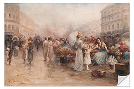 Sticker mural Flower Market, 1890