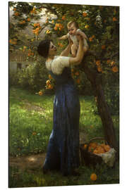 Cuadro de aluminio Mother and Child in an Orange Grove