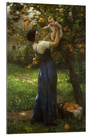 Gallery Print Mutter und Kind in einem Orangengarten