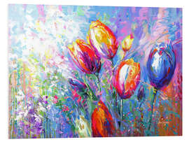 Foam board print Colourful Tulips