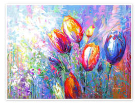Poster Colourful Tulips