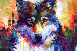 Magnettafel Wolfs Reise Führt in die Stadt