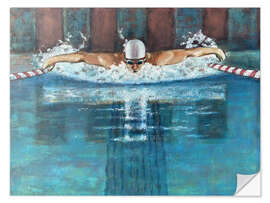 Muursticker Dolphin Swimmer