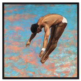 Gerahmter Kunstdruck Turmspringer
