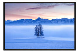 Gerahmter Kunstdruck Baum im Nebelmeer vor dem Stockhorn I