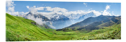 Acrylic print Mountain Panorama in the Swiss Alps Near Grindelwald