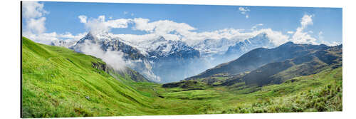 Stampa su alluminio Mountain Panorama in the Swiss Alps Near Grindelwald