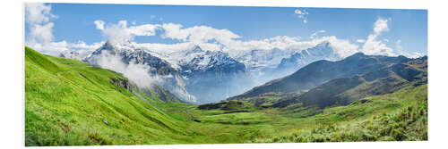 Hartschaumbild Bergpanorama in den Schweizer Alpen bei Grindelwald