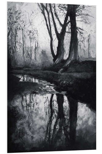 Foam board print Forest Reflection