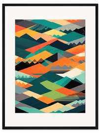 Gerahmter Kunstdruck Mountain Design Pattern