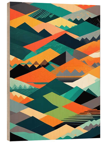 Wood print Mountain Design Pattern