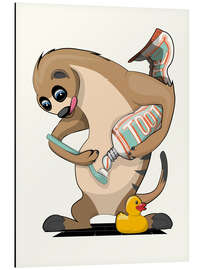 Magnettafel Erdmännhen Putzt die Zähne