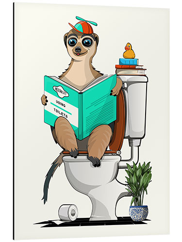 Aluminiumtavla Meerkat on the Toilet