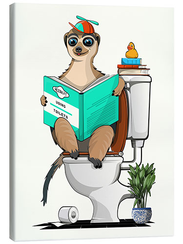 Canvas print Meerkat on the Toilet