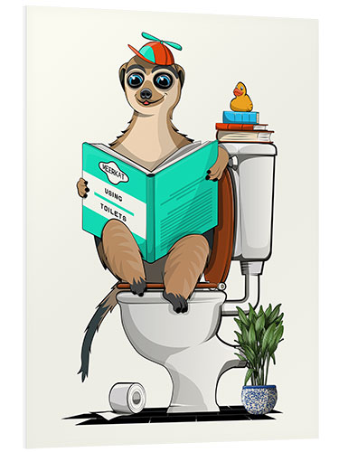 Tableau en PVC Meerkat on the Toilet