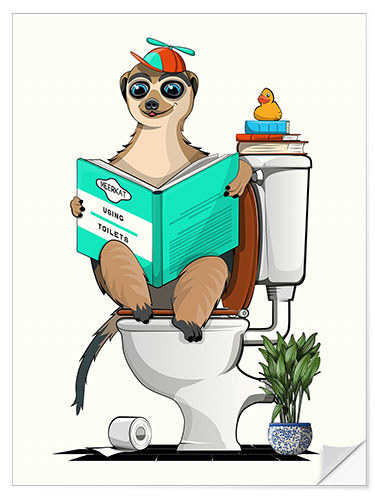 Autocolante decorativo Meerkat on the Toilet