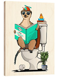 Puutaulu Meerkat on the Toilet