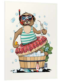 Foam board print Meerkat in Bubble Bath