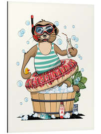 Magnettafel Erdmännchen im Schaumbad