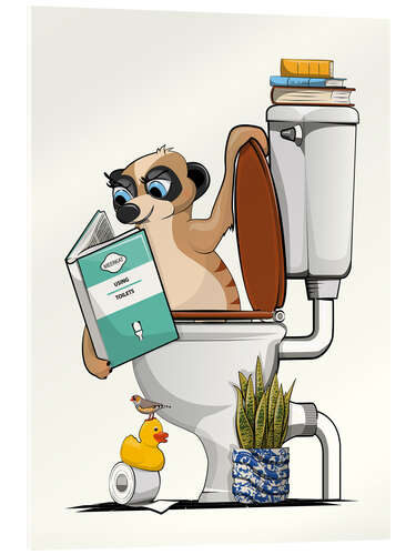 Akryylilasitaulu Meerkat Flushes Itself in the Toilet