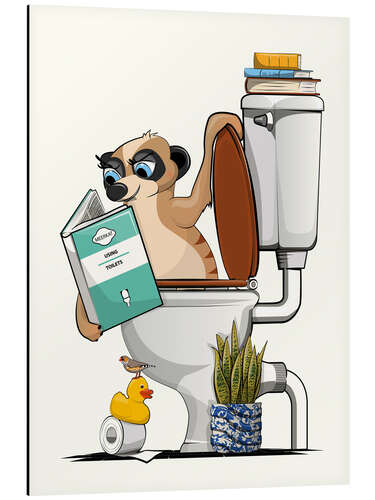 Stampa su alluminio Meerkat Flushes Itself in the Toilet