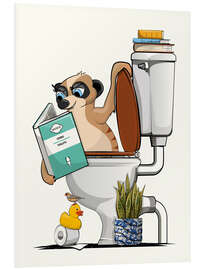 Tableau en PVC Meerkat Flushes Itself in the Toilet