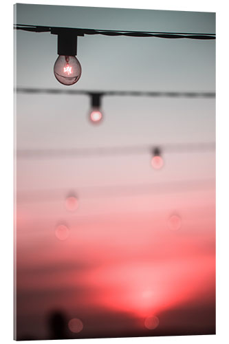 Acrylic print Light Bulbs and Sunset
