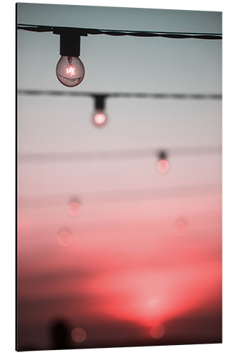 Aluminium print Light Bulbs and Sunset