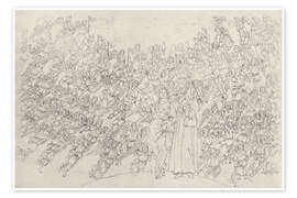 Wandbild  Divina Commedia, Canto 28, Dante und Beatrice - Sandro Botticelli
