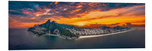 Quadro em PVC Nuvens vermelhas sobre Rio