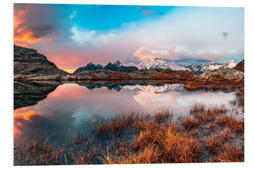 Foam board print Sunset Behind Monte Disgrazia