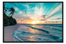 Gerahmter Kunstdruck Huvadhu-Atoll, Malediven