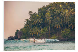 Aluminium print Surfing in Sri Lanka