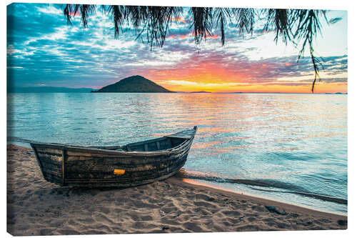 Canvas print Boat on the Desert Island