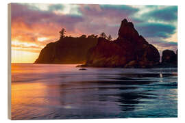 Hout print Ruby Beach, Washington