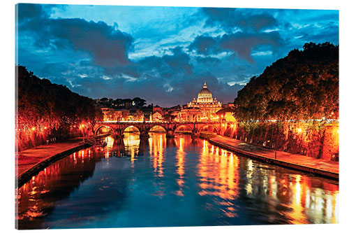 Quadro em acrílico Tiber and Saint Peter, Rome