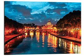 Aluminium print Tiber and Saint Peter, Rome