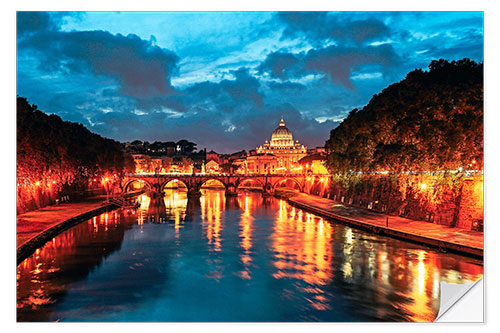 Naklejka na ścianę Tiber and Saint Peter, Rome