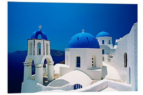 PVC-tavla Blue Domes in Santorini