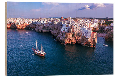 Wood print Polignano a Mare, Puglia